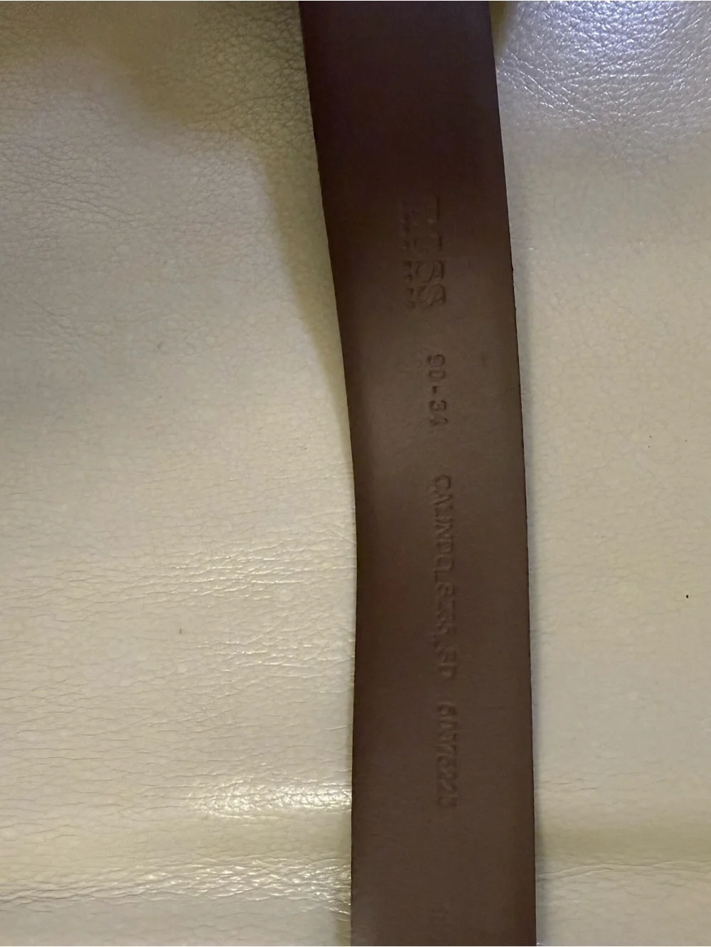 Hugo Boss Men's Suede Belt in Taupe Brown with Brushed Buckle